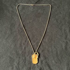 Dog Tag Gold Star Pendant Necklace